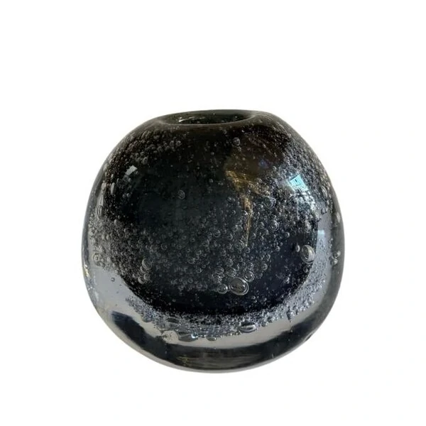 Vaso Decorativo em Vidro Estilo Murano Preto