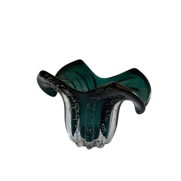Vaso Decorativo Estilo Murano Verde Escuro