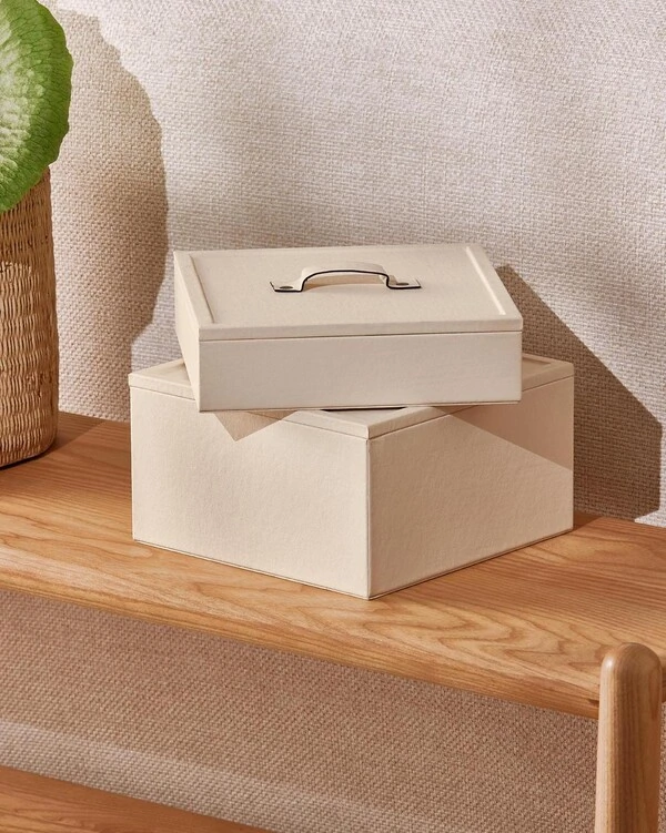 Caixa Decorativa em MDF com Acabamento em PU Off White