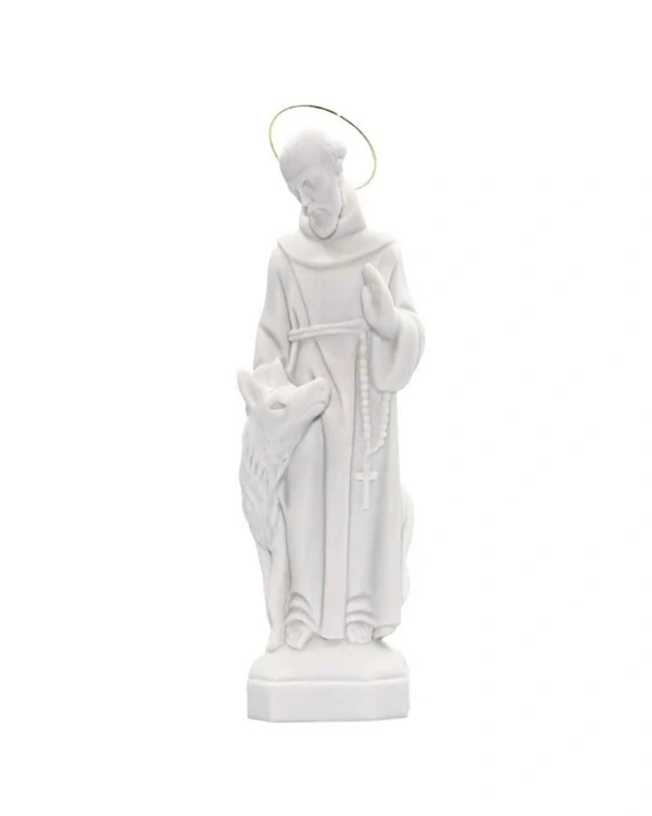 Imagem Decorativa de São Francisco com Auréola Dourada
