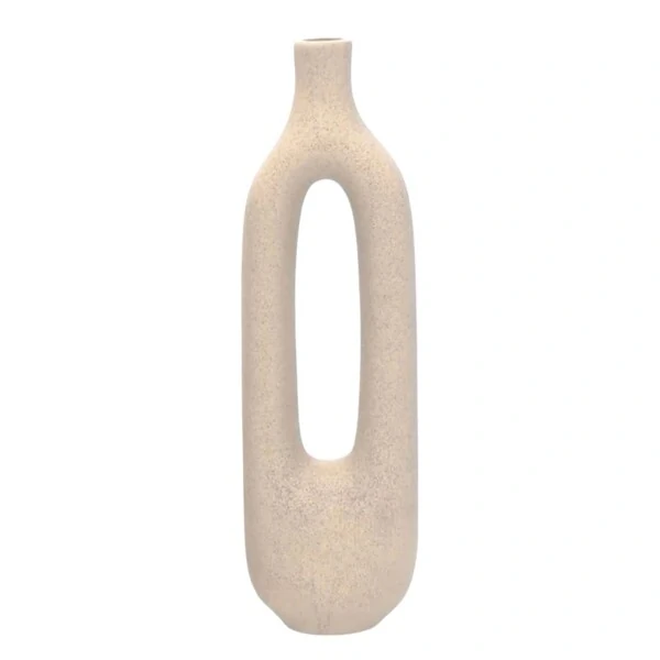 Vaso Decorativo em Cerâmica Off-White – Vazado