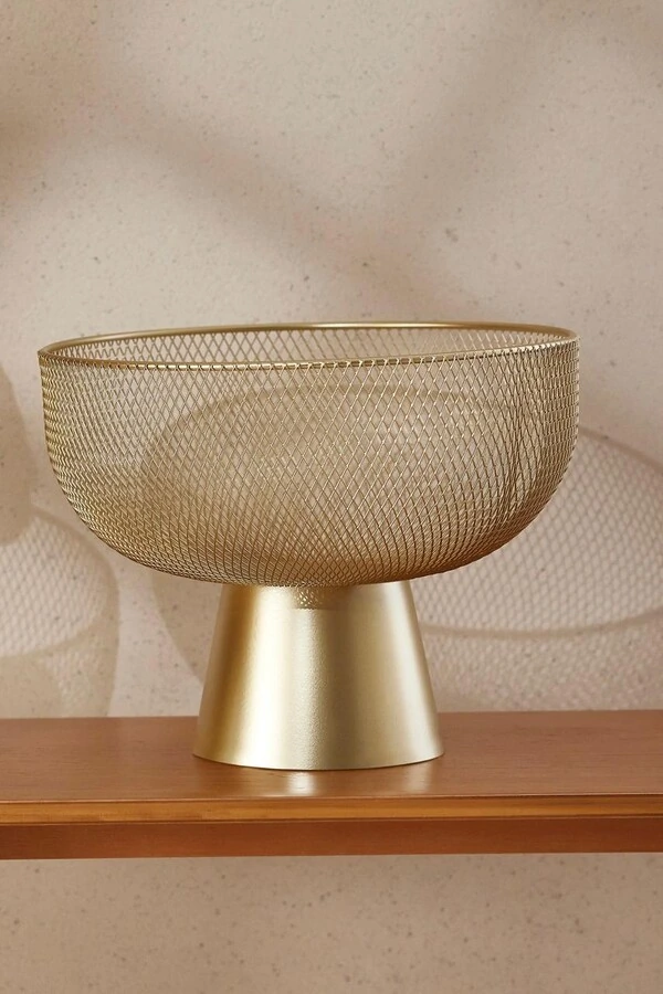 Centro de Mesa em Metal Dourado