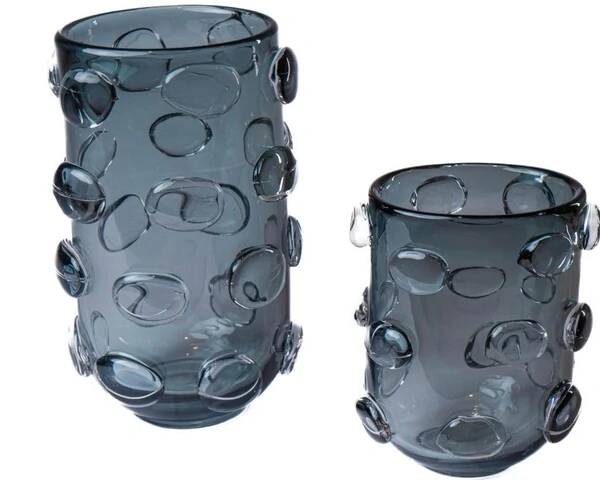 Vaso Decorativo Cinza Estilo Murano