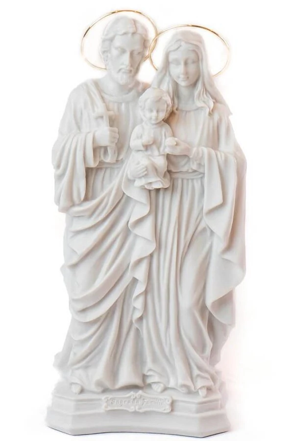 Imagem Sagrada Família Tradicional Com Auréola Ouro 30cm