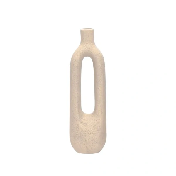 Vaso Decorativo em Cerâmica Off-White – Vazado