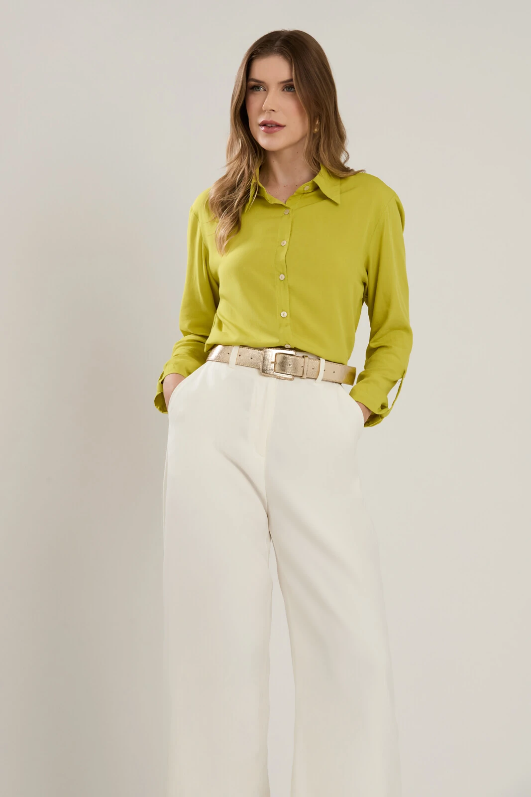 FotoCamisa Cenarium Lisa Pistache