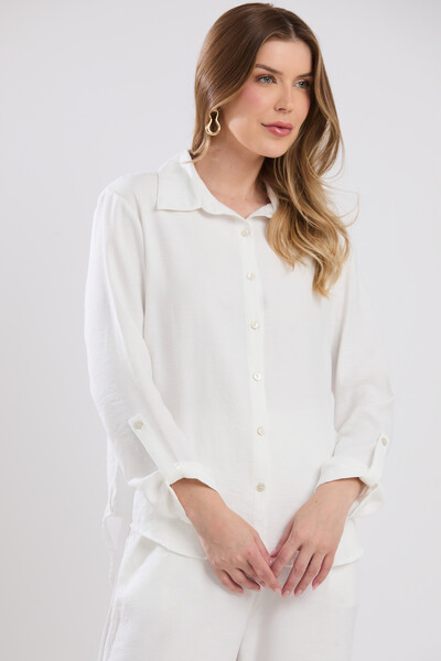 FotoCamisa Cenarium Tencel Off White