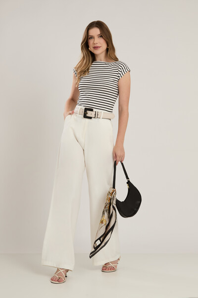 Foto Calça Pantalona Cenarium Off white