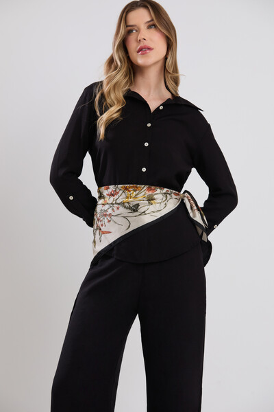 Foto Camisa Cenarium Tencel Preta