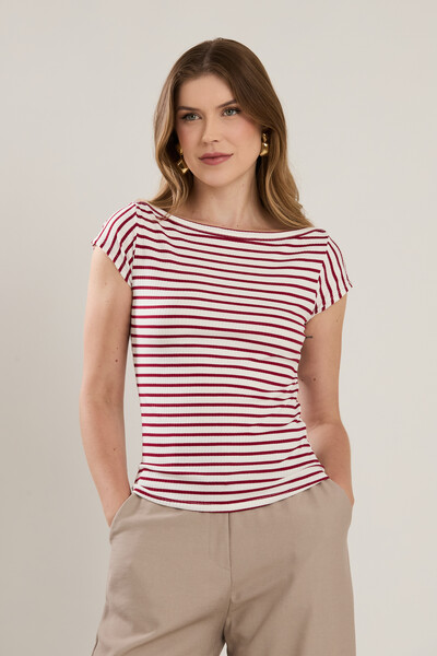 FotoBlusa Cenarium Ribana Listrada Vinho