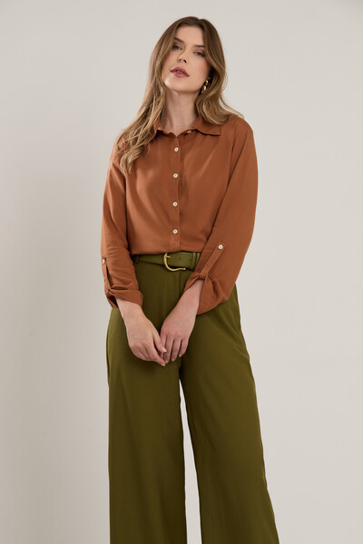 Foto Camisa Cenarium Lisa Caramelo