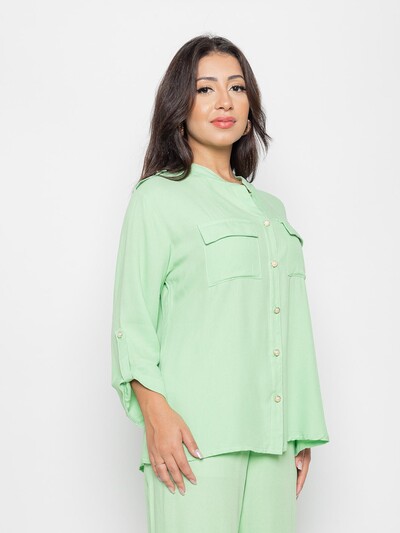 Camisa Cenarium Lisa Verde Pastel