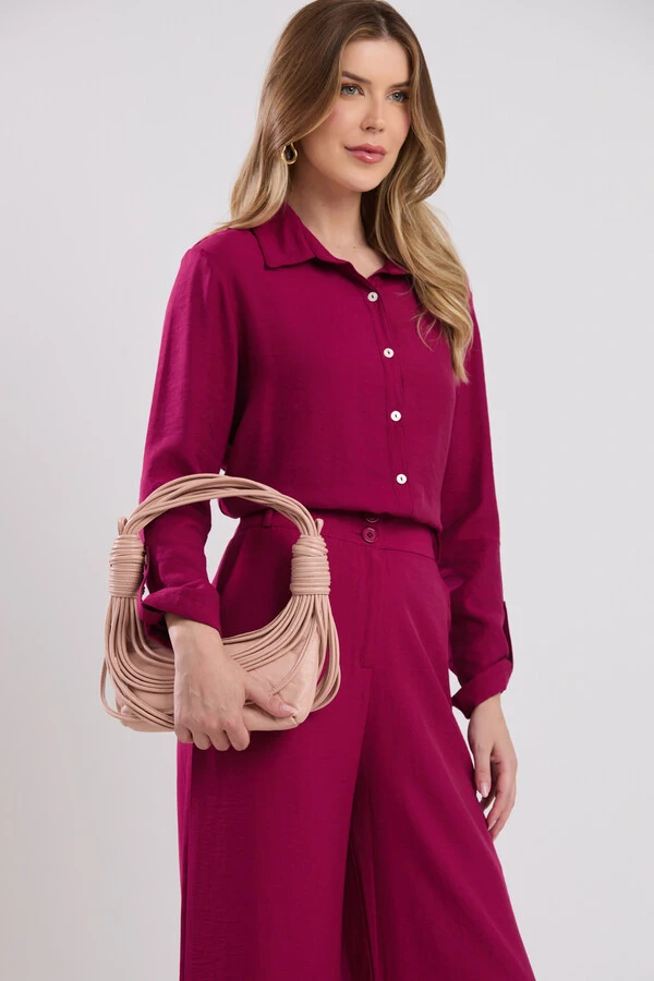 Camisa Cenarium Tencel Fúcsia