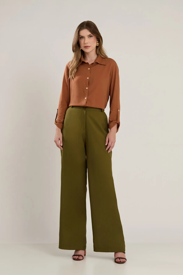 Calça Pantalona Cenarium Verde Musgo