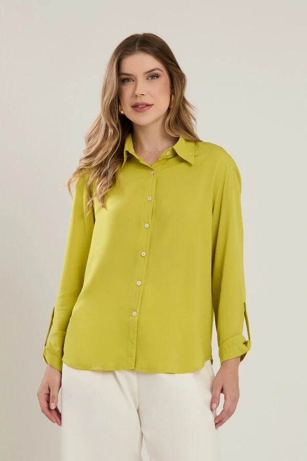 Camisa Cenarium Lisa Pistache