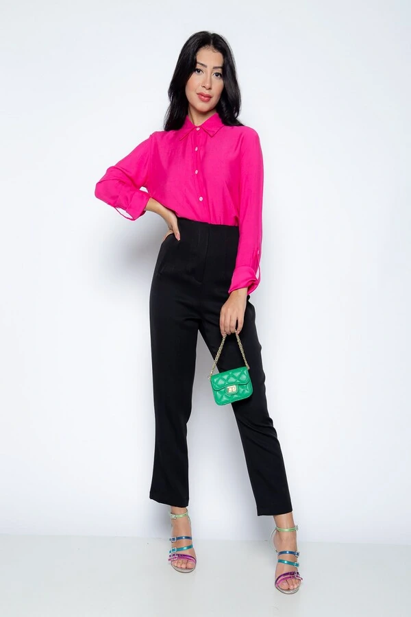 Camisa Cenarium Lisa Gola Classica Pink