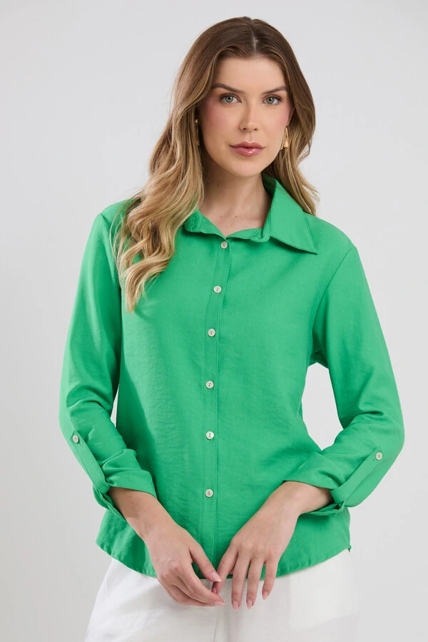 Camisa Cenarium Tencel Verde