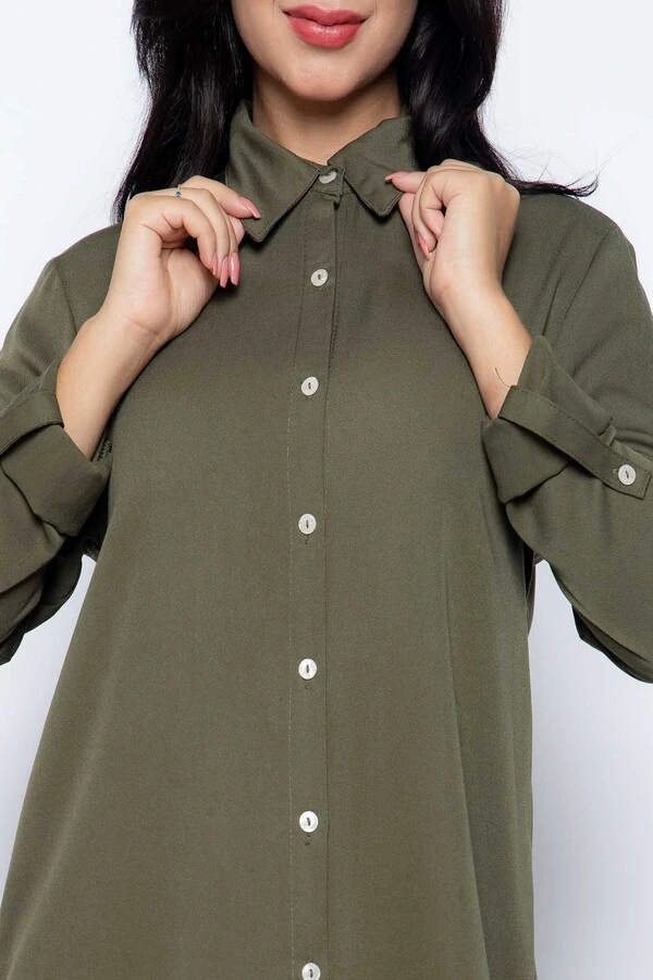 Camisa Cenarium Lisa Verde Militar