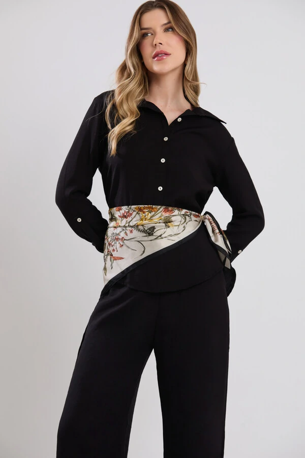 Camisa Cenarium Tencel Preta