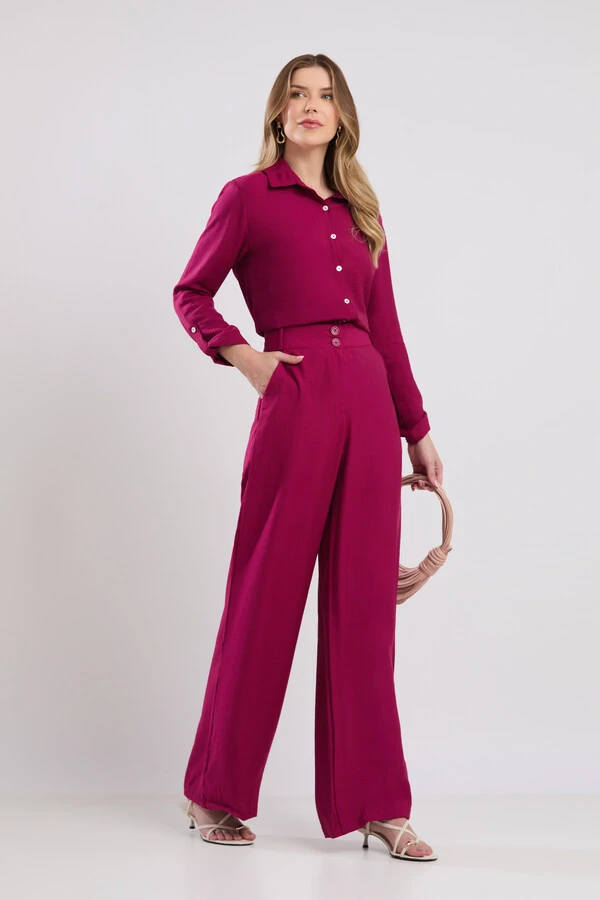 Camisa Cenarium Tencel Fúcsia