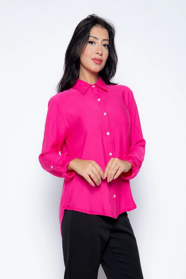 Camisa Cenarium Lisa Gola Classica Pink
