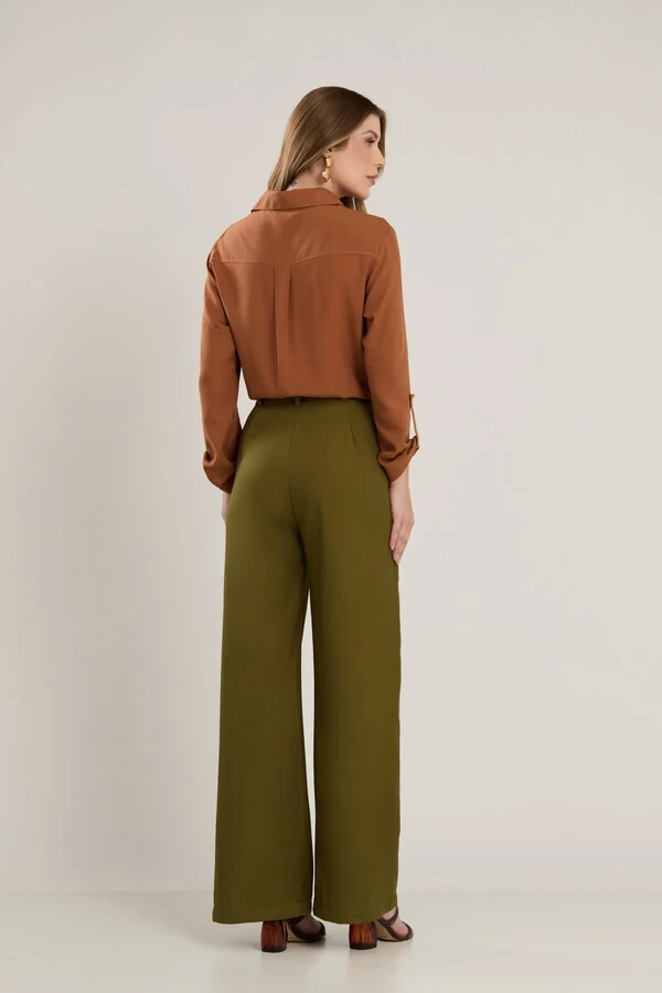 Calça Pantalona Cenarium Verde Musgo