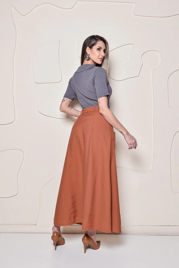Blusa tricot Cenarium Meia Manga Chumbo
