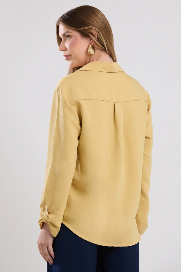 Camisa Cenarium Tencel Amarelo Pêra