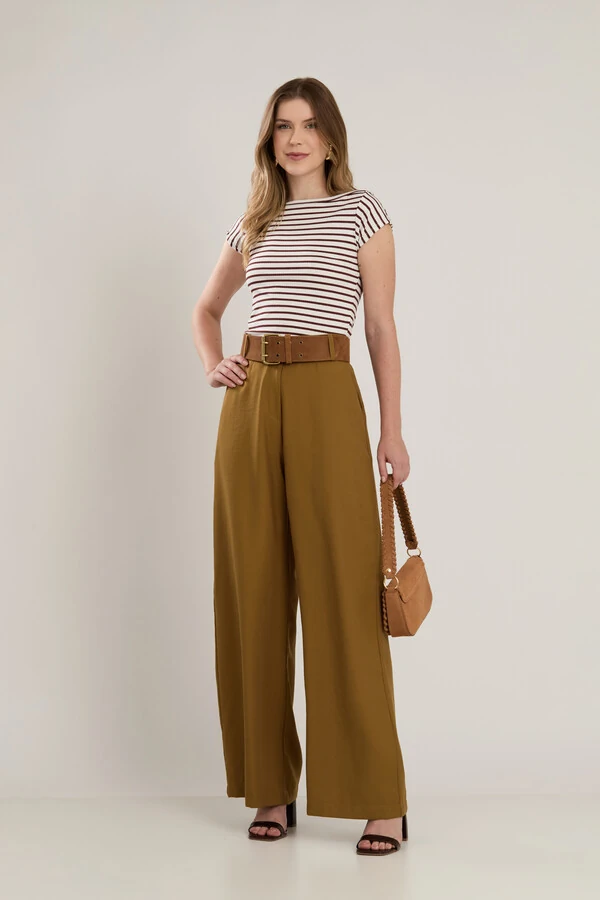 Calça Pantalona Cenarium Camelo