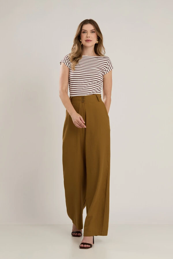 Calça Pantalona Cenarium Camelo