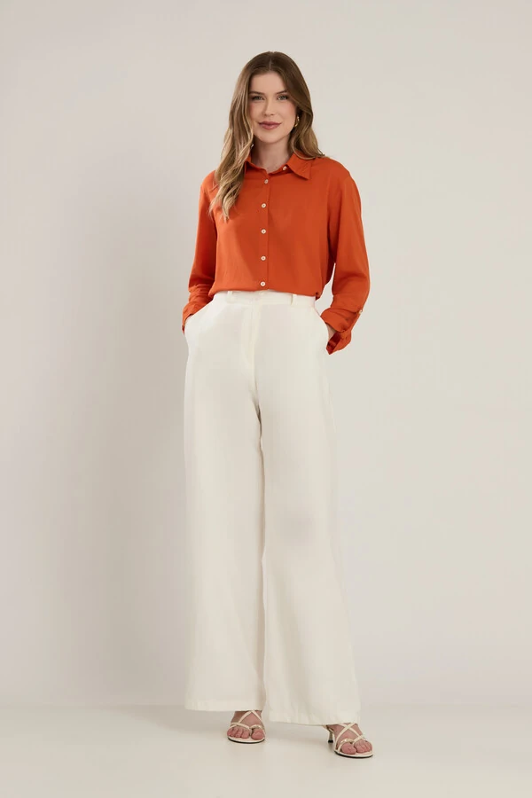 Camisa Cenarium Lisa Tangerina
