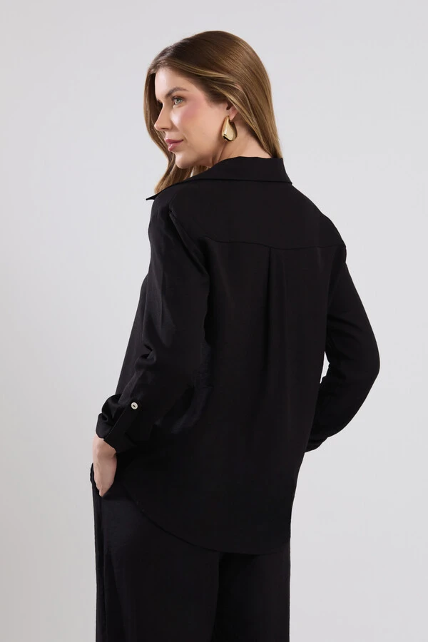 Camisa Cenarium Tencel Preta