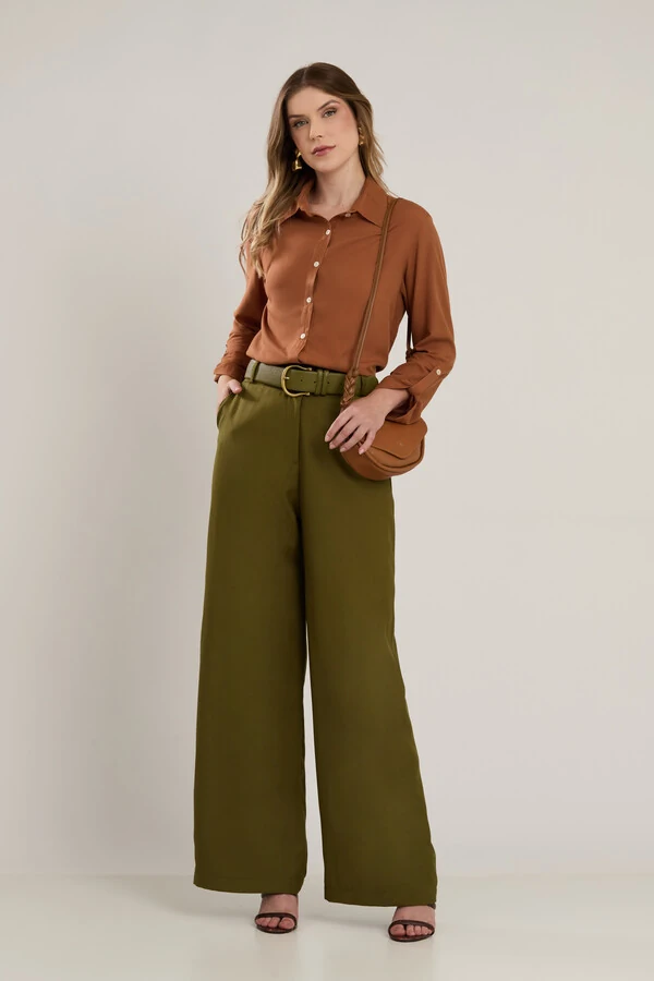 Calça Pantalona Cenarium Verde Musgo