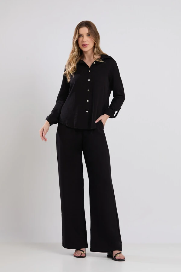 Camisa Cenarium Tencel Preta