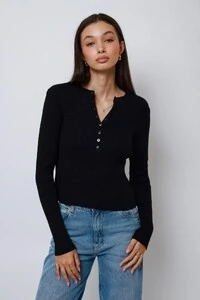 Blusa Amore Botões Tricot Manga Longa
