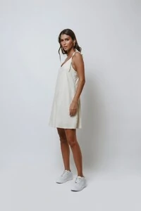 Vestido Laços Curto Over Linho