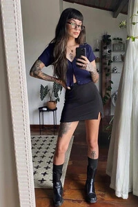 Blusa Cropped Botões Tricot