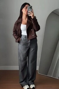 Jaqueta Trench Coat Curta Alfaiataria