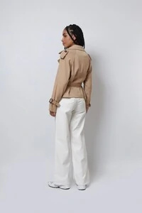 Jaqueta Trench Coat Curta Alfaiataria