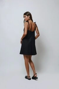 Vestido Laços Curto Over Linho