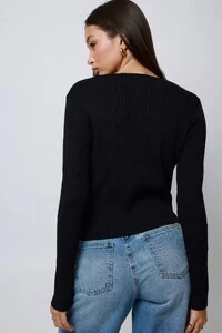 Blusa Amore Botões Tricot Manga Longa
