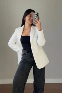 Blazer Lã Batida Oversized Alfaiataria