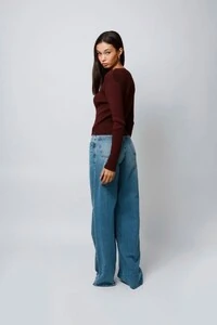 Blusa Amore Botões Tricot Manga Longa