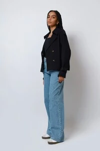 Jaqueta Trench Coat Curta Alfaiataria Com Cinto