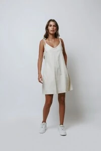 Vestido Laços Curto Over Linho