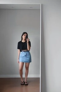 Saia Jeans Vintage Marmorizada