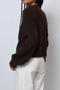 Blusão Tricot Mousse Manga Oversized
