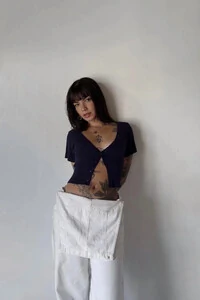Blusa Cropped Botões Tricot