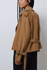 Jaqueta Trench Coat Curta Alfaiataria