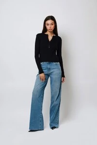 Blusa Amore Botões Tricot Manga Longa